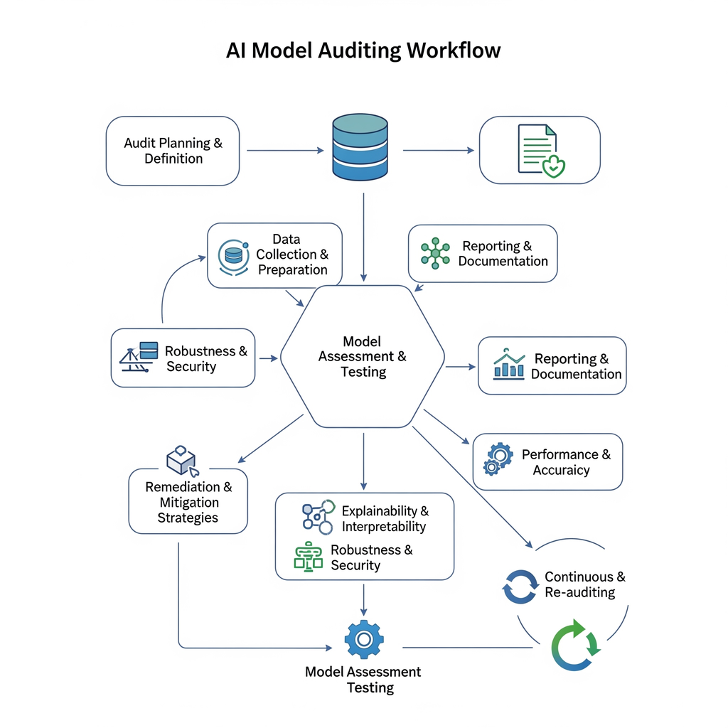 Diagram of the AI Model auditing workflow