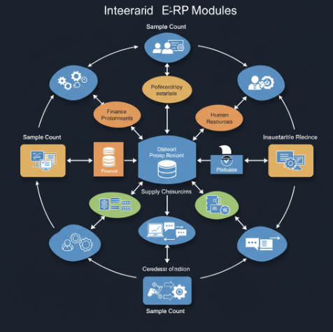 Diagram of integrated ERP modules